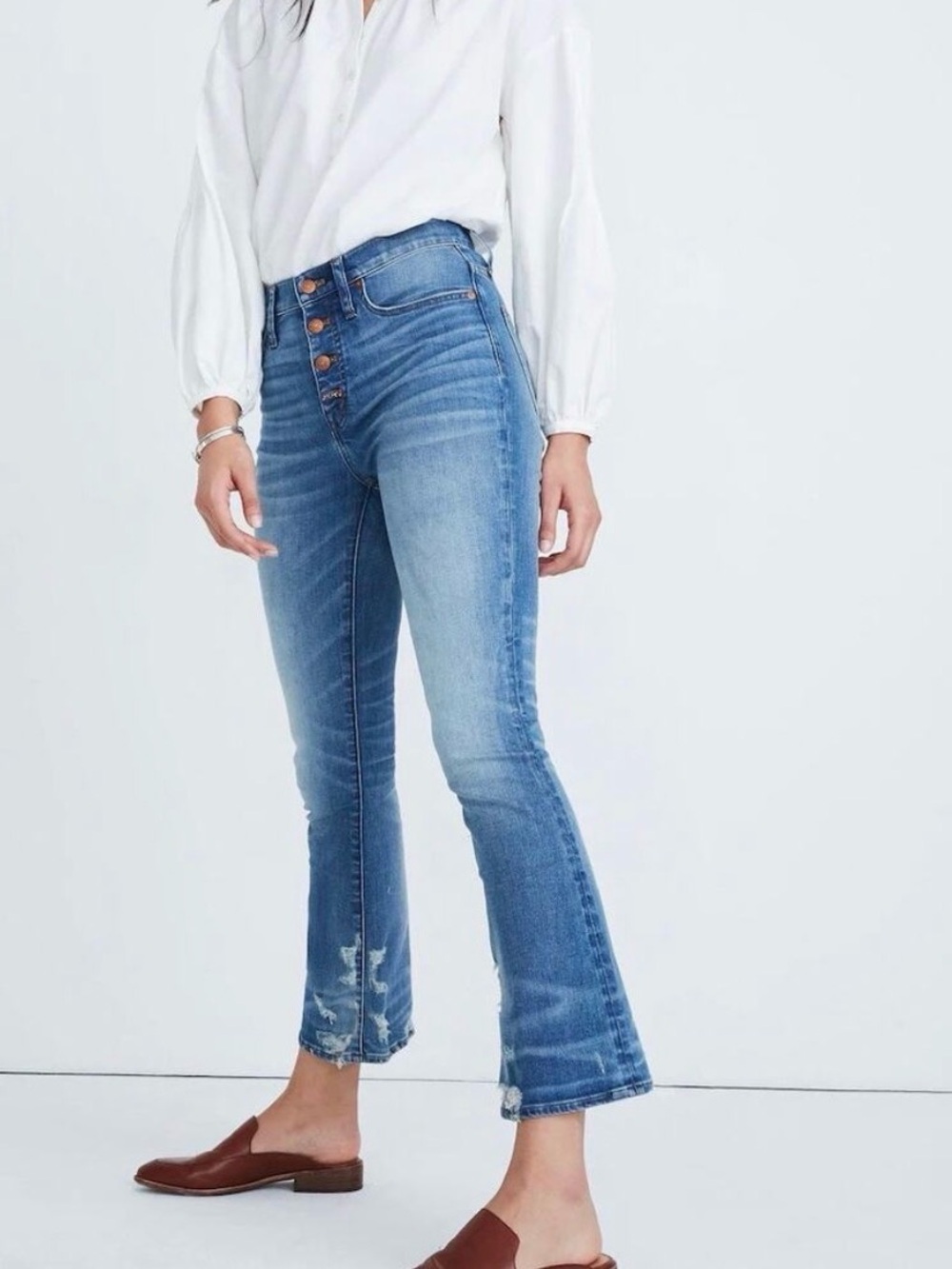 Madewell Cali Demi Boot Button Fly High Rise Jeans Womens Size 28